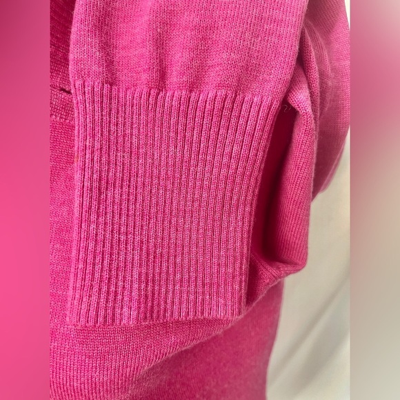 Talbots Pink Pure Merino Wool Button Up Folded Collar Cardigan Sweater - Picture 8 of 11